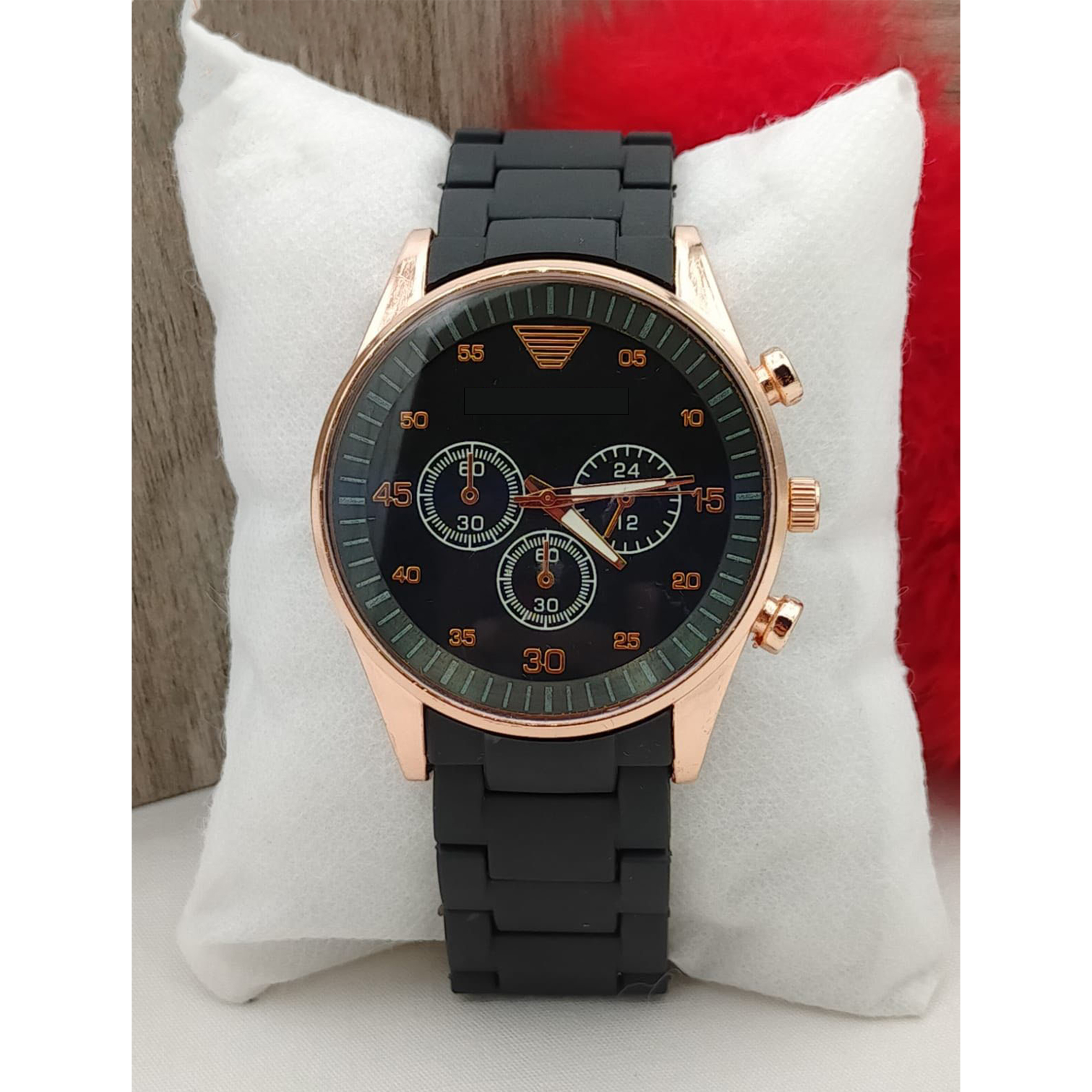 Couple Watch Rubber Chain Strap Puch Button Lock
