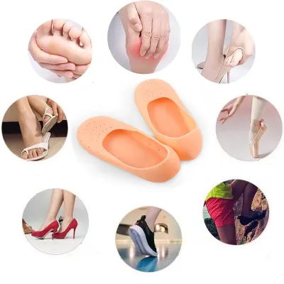 1Pair (2Pcs ) Silicone Feet Care Boat socks Moisturizing Gel Heel