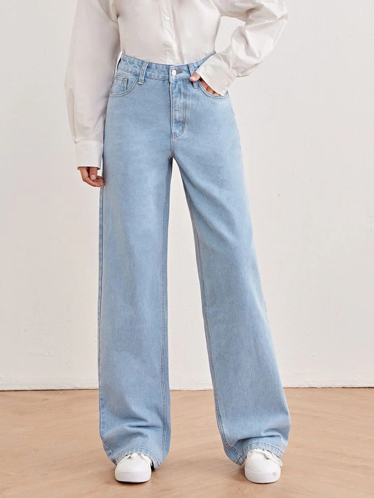 ZARA Wide Leg Denim Soft Stuff jeans pant For her (SELECT ONLY WAIST SIZE)Wide Leg Baggy Relaxed Straight Loose Bottom denim jeans pants Full Wide Leg  Stylish High Quality Pants For Girls  (select only waist size)