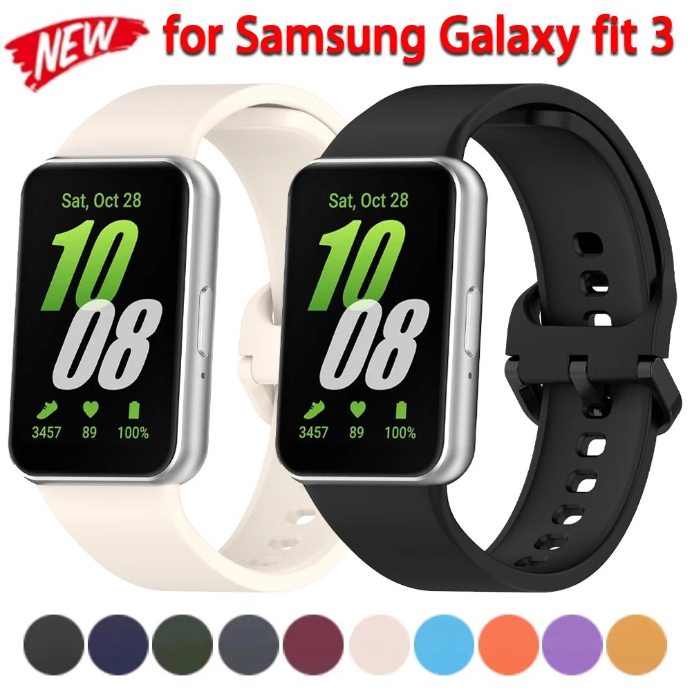 Sam-sung Galaxy Fit 3 Sport Silicone Strap – Soft Rubber Replacement Bracelet for Fitness Band