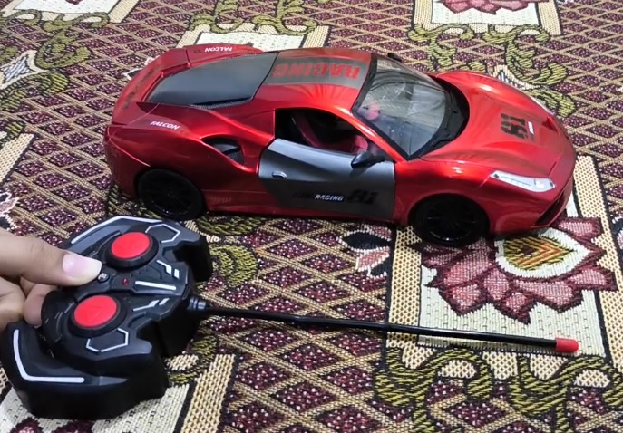 Remote Control Sports Car RC High Speed Racing Car with Lights Automatic Doors Opening 13 Inch Large Size RC Drift Car Toy for Kids Boys Girls Electric Remote Car