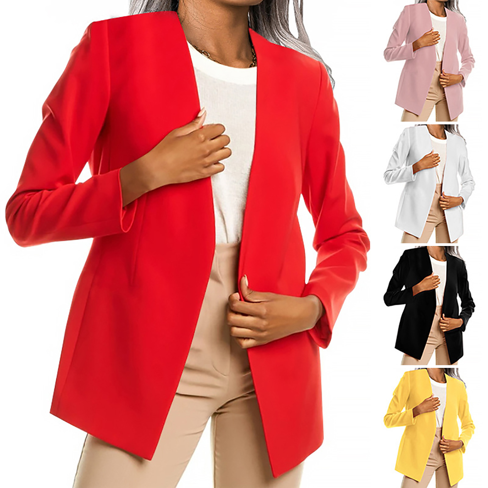 Cardigan Blazer Versatile Women Open Stitch Casual Jacket Blazer Daraz.pk