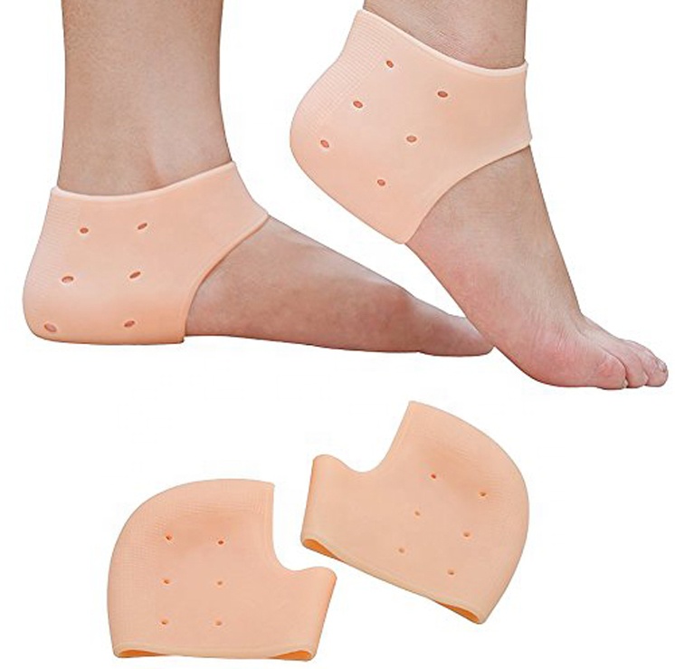 1 Pair Heel Anti Crack Set - Anti Crack Heel Protector - Silicone Gel Heel Protector for Men & Women - Heel Protector Pad - Heel Protector Socks - Skin Color