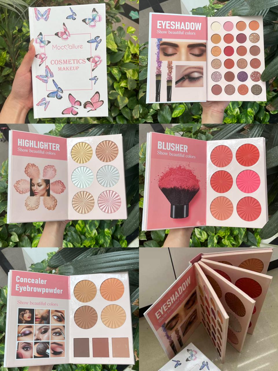 Mocullare 4 In 1 Makeup Book Palette With Eyeshadow,Blusher,Highlighter, Lipstick And Concealer Mocallure 4in1 Makeup Glamour Palette Ultimate Book All in One Blush, Eye shadow, Contour & Highlighter Set