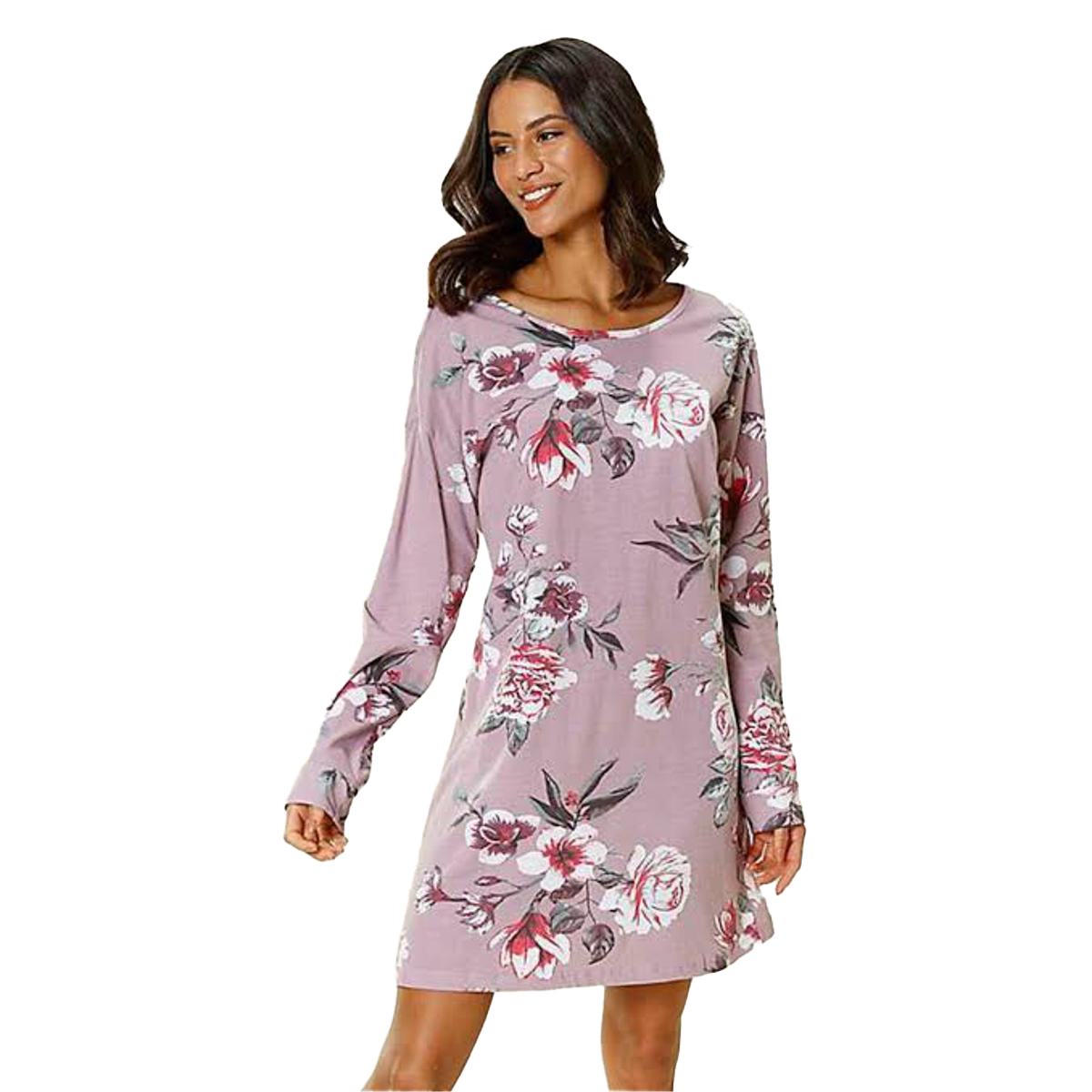 LG 94 long flower print long shirt for woman