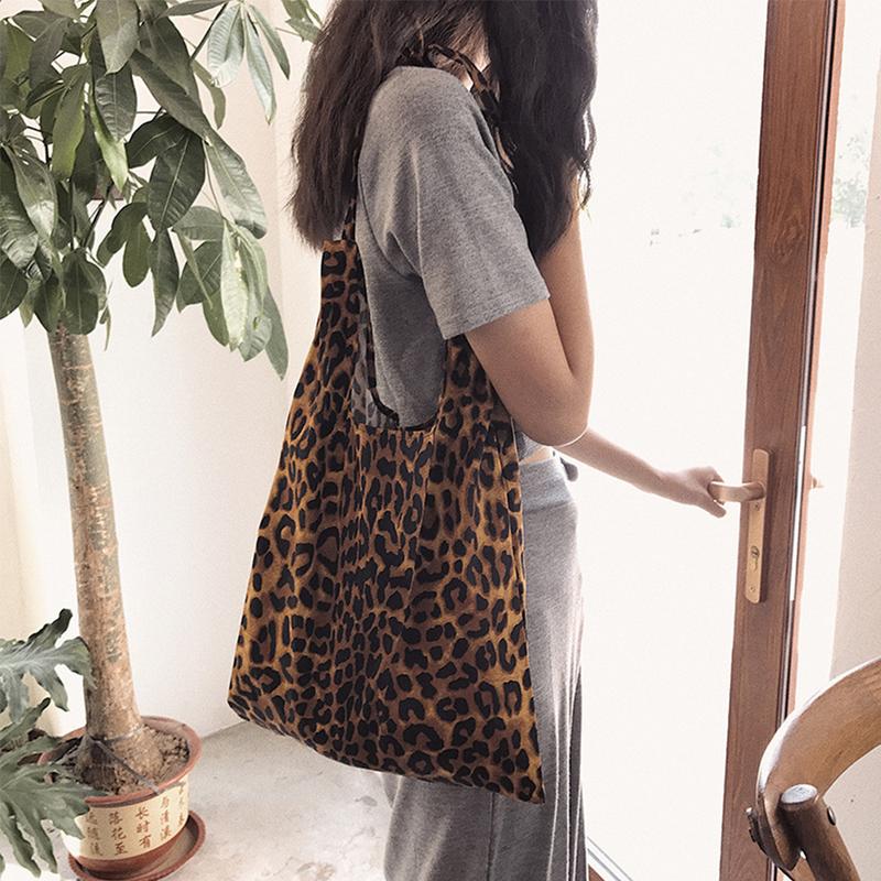 leopard print canvas bag