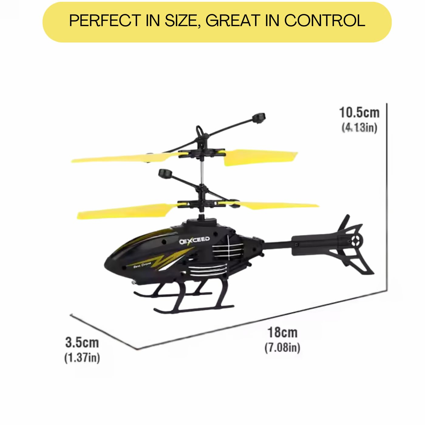 RC Induction Flying Helicopter with Hand Watch Remote – Infrared Sensor Aircraft, USB Rechargeable, LED Lights – Perfect for Kids