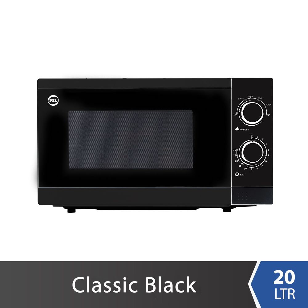 PEL Microwave Oven 20 ClassicBlack (20 Liters) Solo Series 2 years