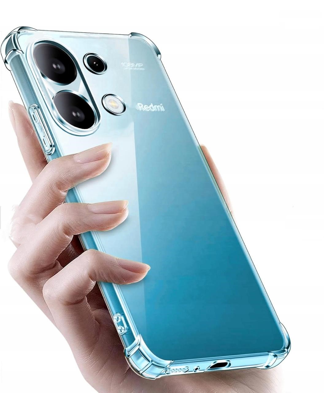 Redmi Note 13 4G Transparent Soft TPU Bumper Clear Back Case Shockproof