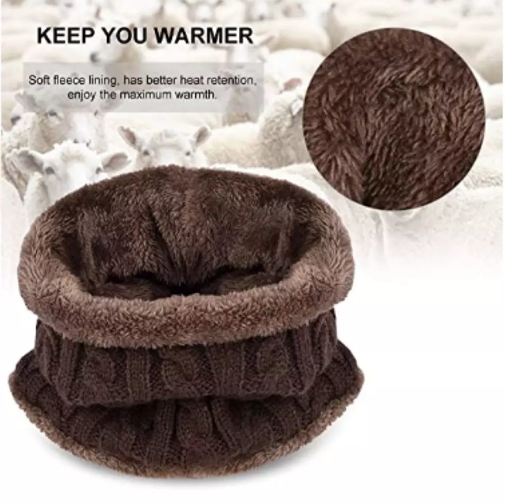 Winter Neck Warmer Scarf Set Warm Knit Thick Fleece for Men & Women Winter Neck Scarves| Winter UNISEX Hot Knitted Cap Neck Warmer