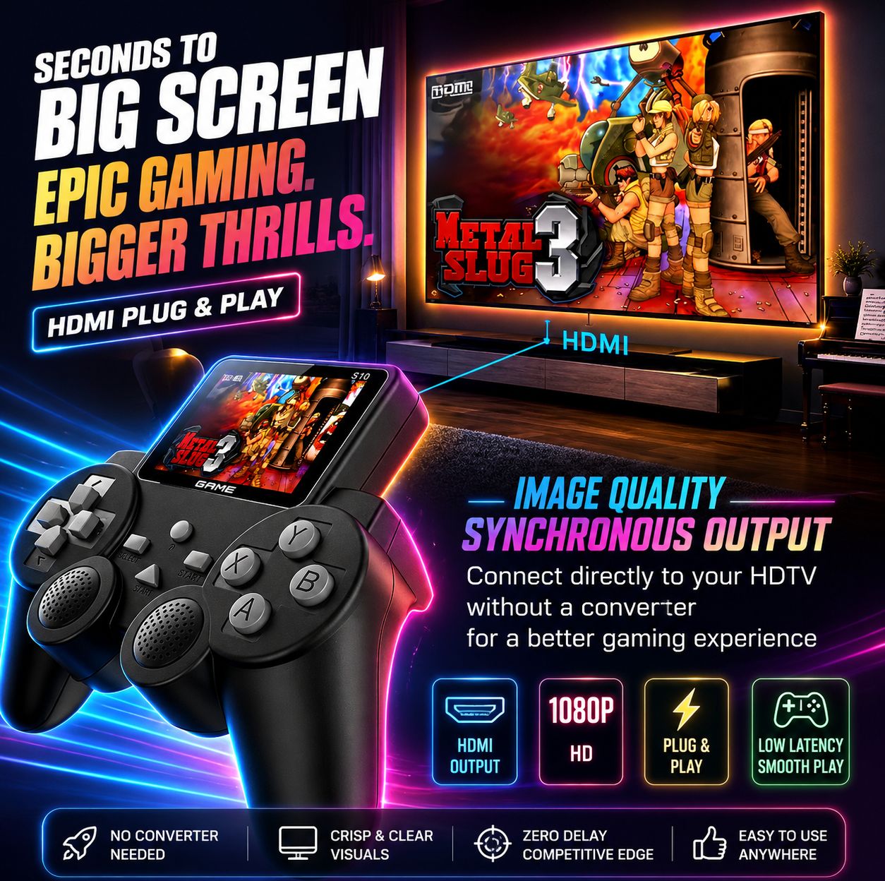 Video Game S10 Q12 Gaming Console Sup 500 in 1 Handheld Video Games for Kids Console - 520 Game Box Plus Classic Video Games for Tv Gaming - Combat Fun