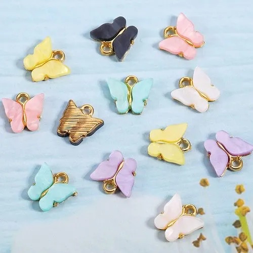 5/10/50 Butterfly Charms For Bracelet Making Jewlery Making Enamel Charms Butterfly Charms For Bracelet making DIY Jewelry Making Accessories Buy Online Pakistan Cheap Wholesale Price By FLEX CART Beads & Jewellery MakingCharms