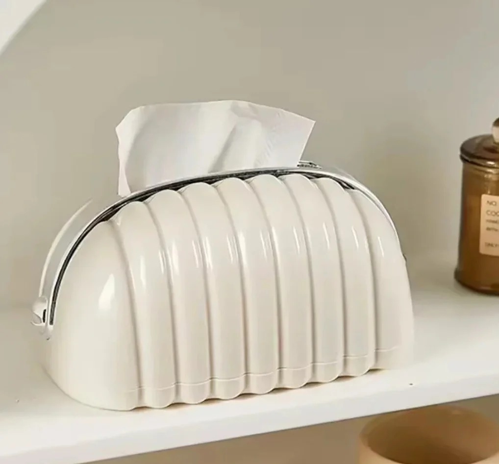 Ghar Kart Decorative Shell Tissue Box Case  Luxury Bread Style Napkin Holder  Modern Tissue Paper Box for Living Room, Office & Tea Table