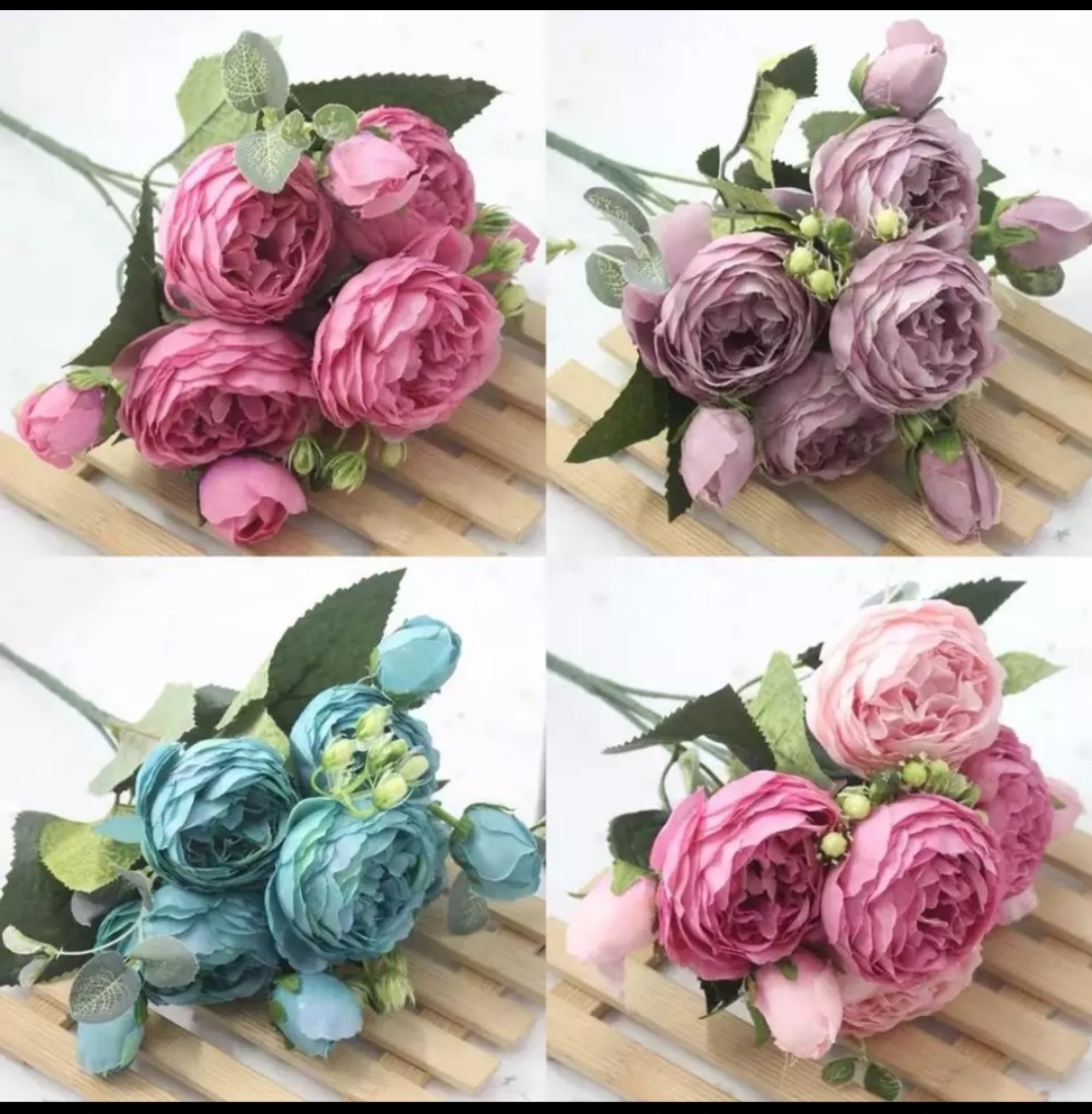 1 Bouquet 7 Heads Artificial Peony Tea Rose Flowers Flower Flores For Diy Home Garden Wedding Decoration