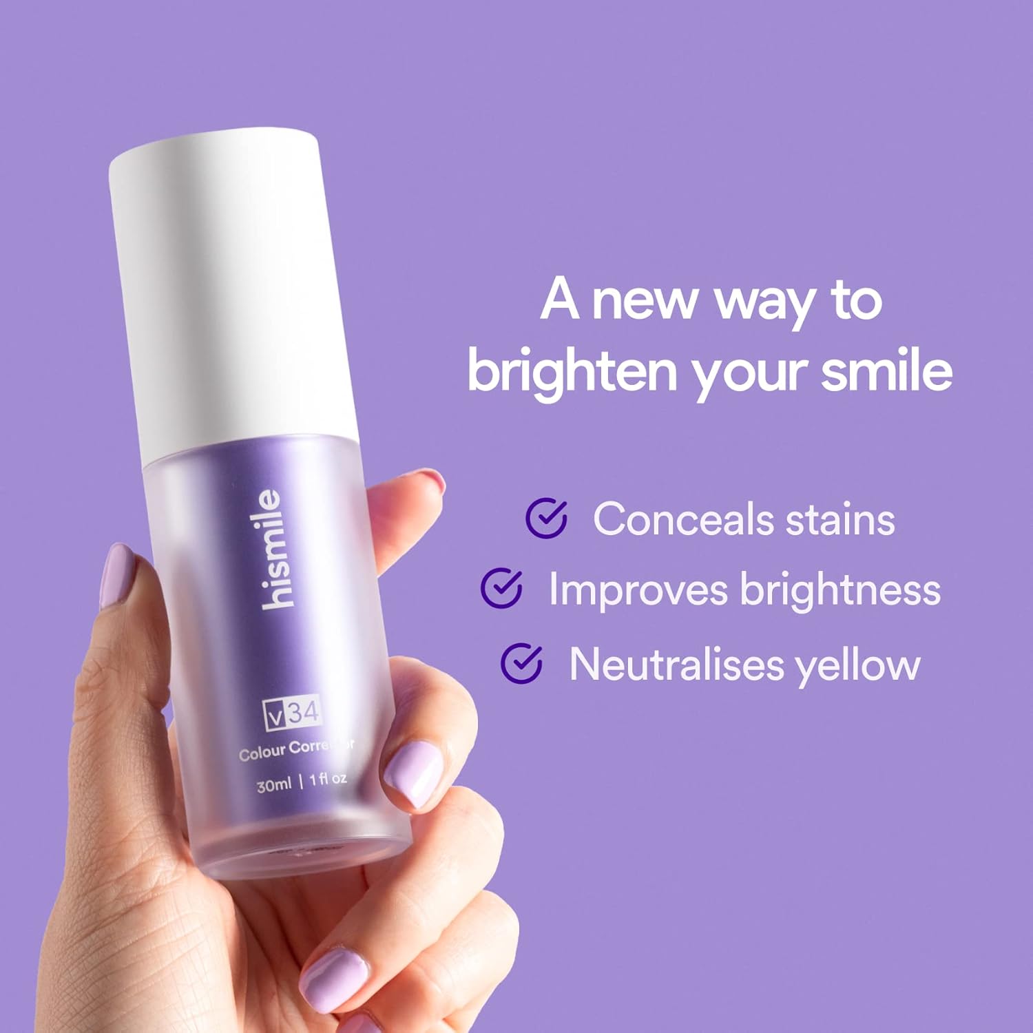 HISMILE V34 Teeth Removing Deep Smoke Stains Gingiva Protection Purple Orthopedic Toothpaste, Purple Teeth Whitening Toothpaste Kit