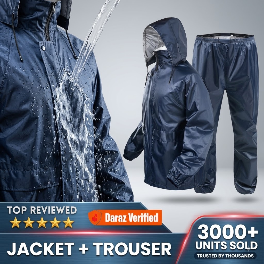 Waterproof Rain Suit for Men Women 2 Piece Rainwear Jacket Trouser | Premium Parachute Fabric Rain Coat Kit | Heavy Duty Reusable Raincoat for Bike Riding Delivery Riders Motorbike Outdoor Dust Proof Lightweight – ABID STORE