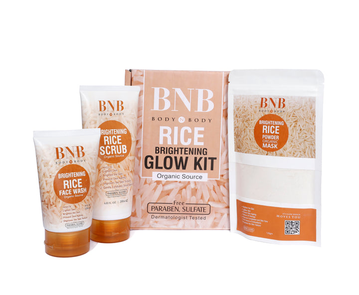 BNB Rice Extract Bright & Glow Facial Kit Premium Quality Daraz.pk