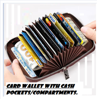 Genuine Leather Wallet for men- Stylish leather Wallet 9 Card holder Pockets  2 CASH AND KEY POCKETS Leather Decent Smart and Long lasting Brown