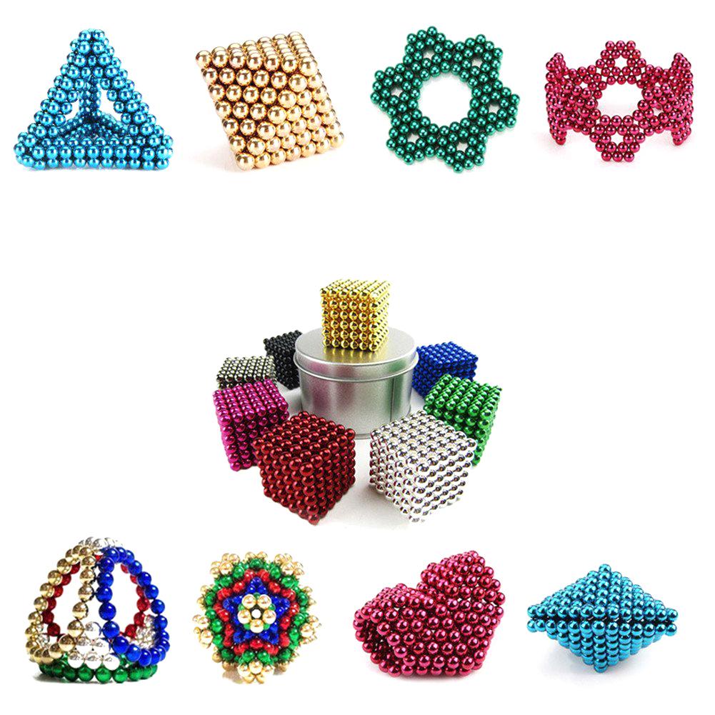 Magnetic Balls 3mm 1000 Pieces Magnetic Balls Cube Multi-Color Fidget  Gadget Toys Desk Games Magnet Toys Magnetic Beads Stress Relief Toys for  Adults