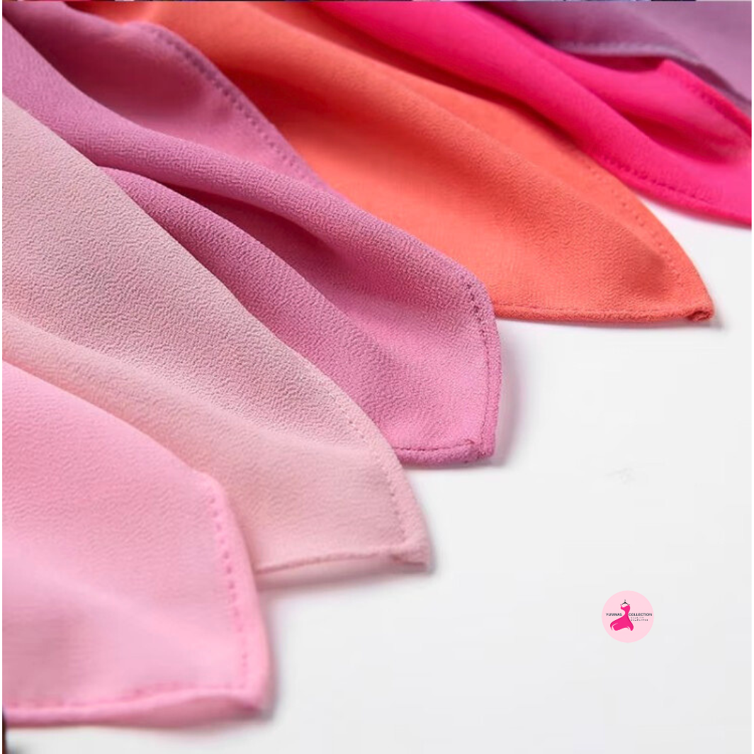6pc Set Premium Chiffon Hijab Scarves Solid Color Islamic Wrap Shawl Plain Lightweight Modest Wear