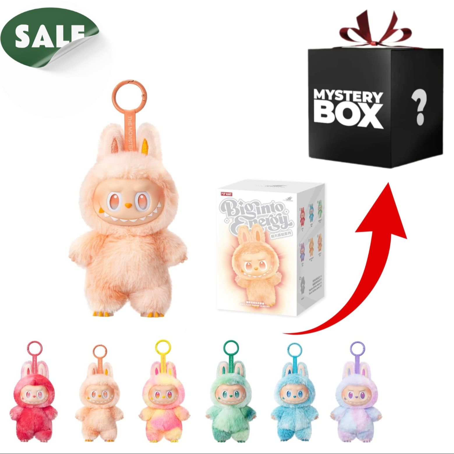 Pop Mart Labubu Plush Toy Binginto Energy Series Cute Soft Bunny Doll with Keychain for Kids Girls Boys – Anime Collectible Action Figure – Original Mystery Blind Box Gift – Mini Decorative Toy – Colorful Fluffy Labubu Character Key Ring