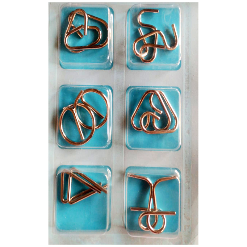 8Pcs/Set Metal Montessori Puzzle Wire IQ Mind Brain Teaser Puzzles Adults Interactive Game Reliever Educational Toys _KS