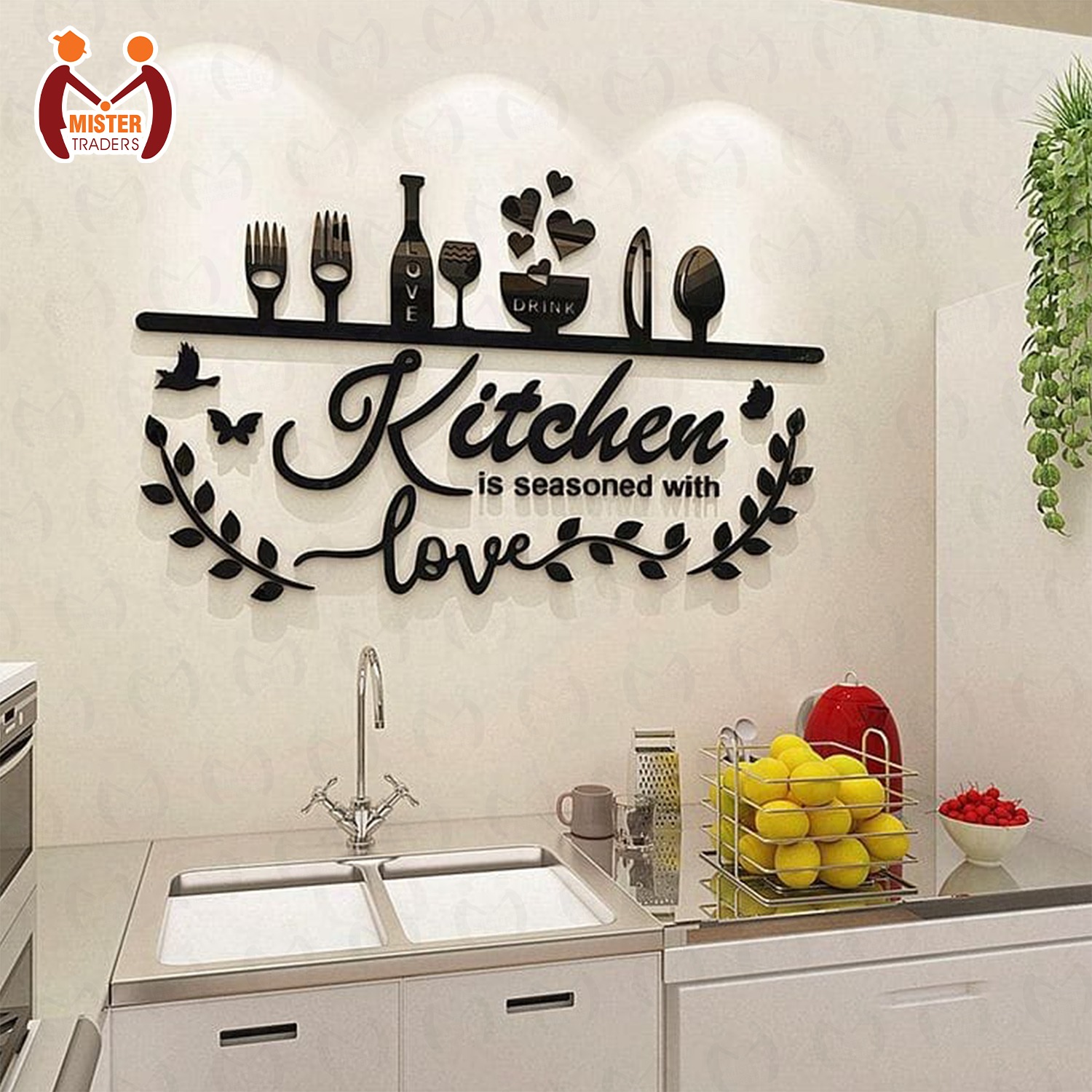 Mister Traders Brand 3D New Unique Design Kitchen Wooden Wall Art From Laser Cutting I Wall Art I Wall Art For Kitchen I Kitchen I Kitchen Accessories I Kitchen Gadgets I Kitchen Organizers I Kitchen Decoration Items