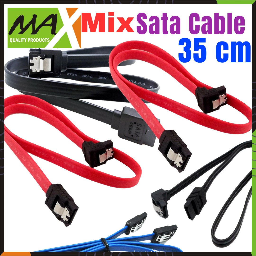 SATA Cable II 2.0 3Gbs, III 3.0 6Gbs High Speed Data Cable, SSD/HDD. By Max Shop.