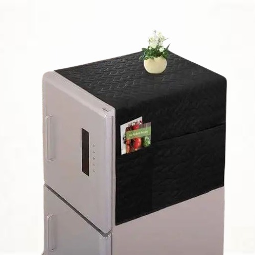 Fridge Dust Cover Waterproof Refrigerator Coat with 6 Pocket 21x56 inches Household Freezer Top Hanging Bag Fridge Storage Bag