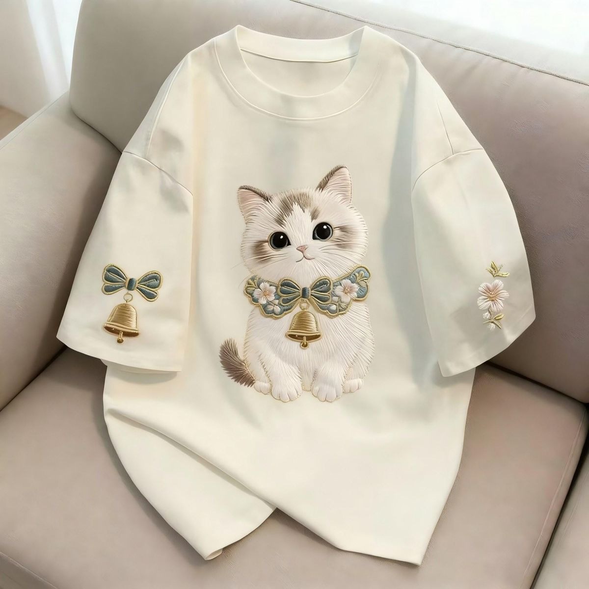 Oversized Printed T-Shirt for Girls & Women | Premium Cotton Loose Fit Half Sleeve Graphic Tee | Casual Summer Fashion Streetwear Top