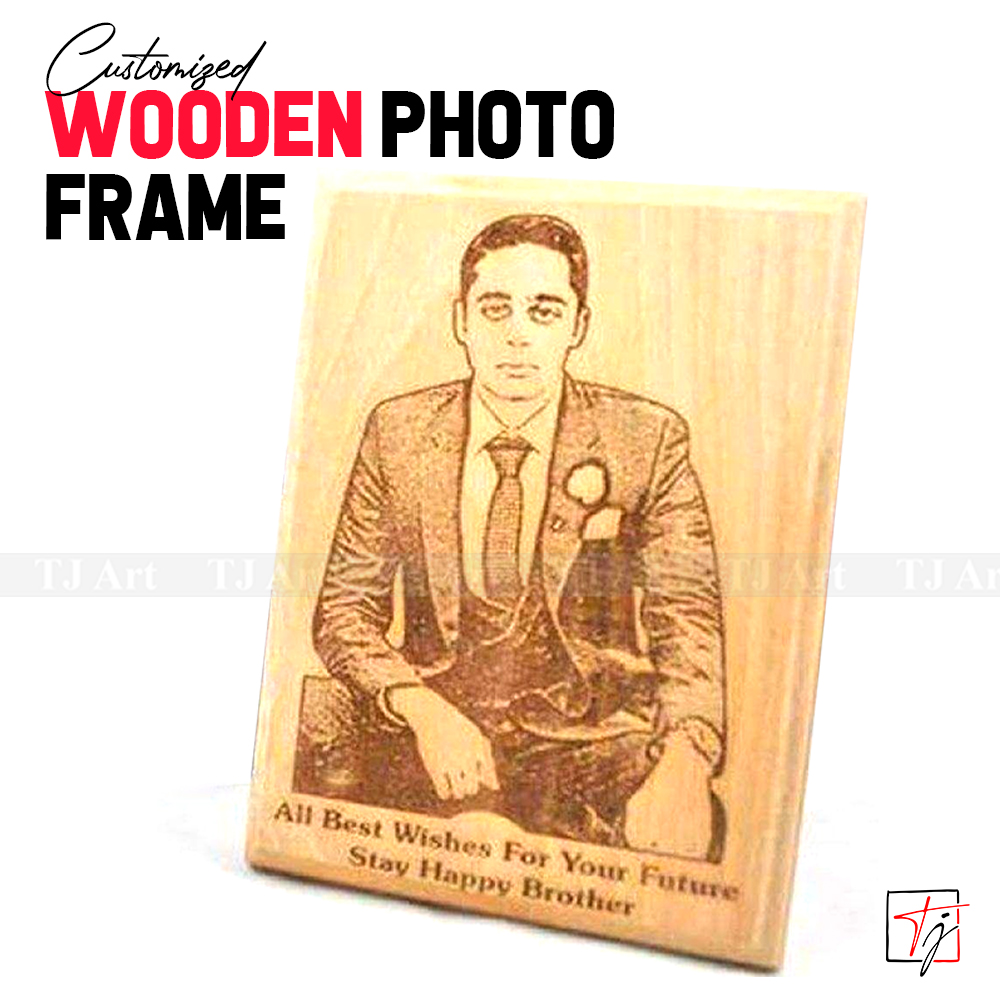 Customized Wooden Engraved Photo Frame - Personalized Photo & Text Engraved On Wooden Frame - Wooden Engraved Picture Frame Gift For You Loved Ones