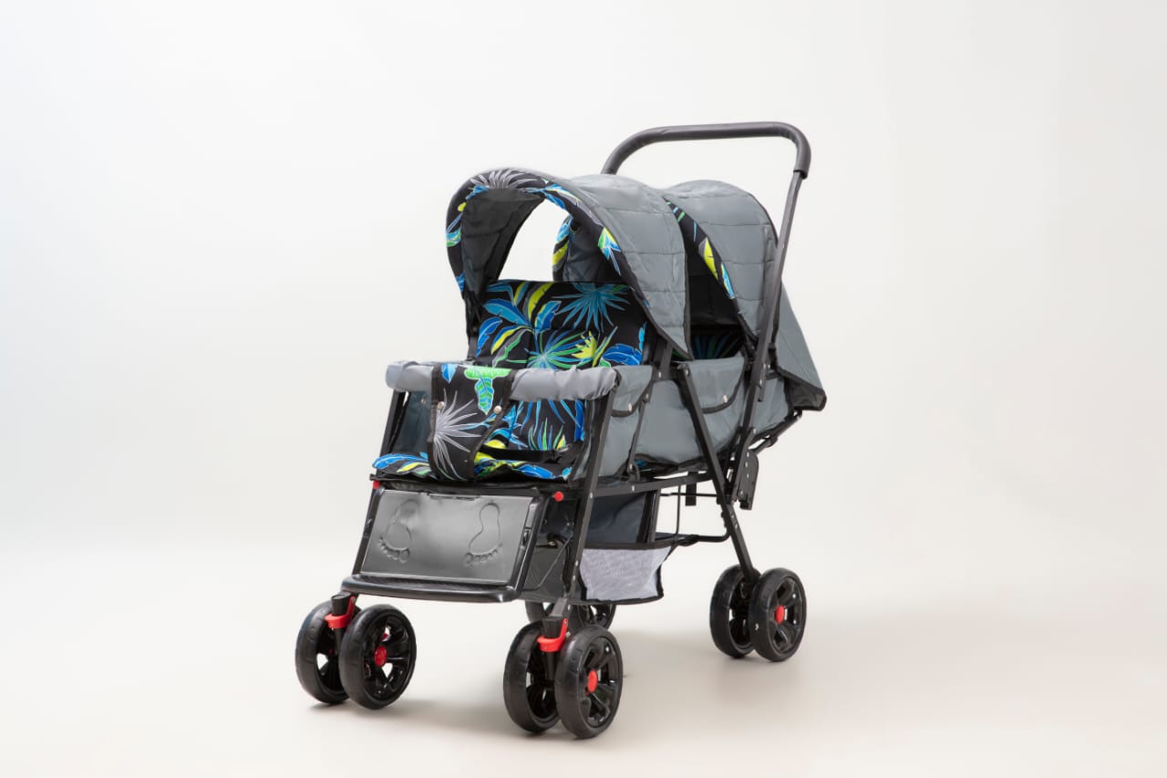 Twin Double Seat 8 Big Tyres Alloy Foldable Baby Stroller Pram