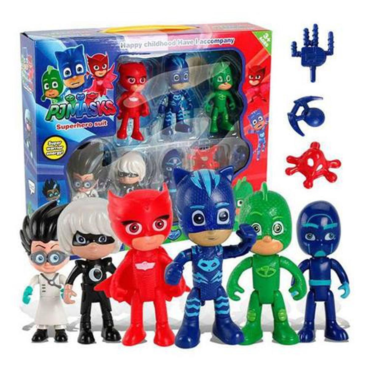 PJ Masks 6 Action Figures and Accessories Set