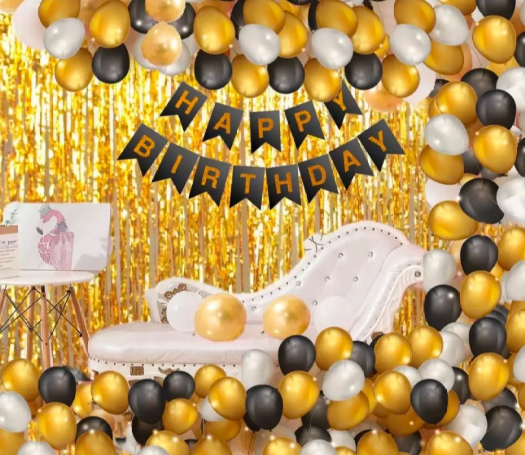 Happy Birthday Decoration Set Theme Including 30 Balloons ( 10 Blue 10 White 10 Silver) 4