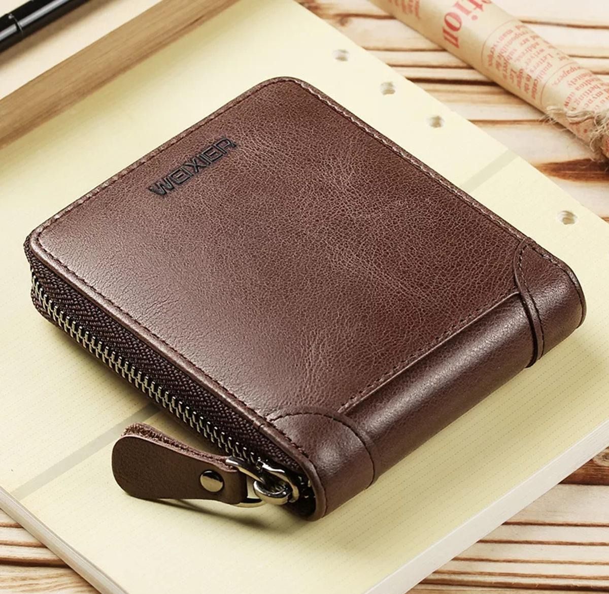 Stylish and Practical PU Leather Wallet for Men with Zip, Coin Pocket, and Multiple Card Holders