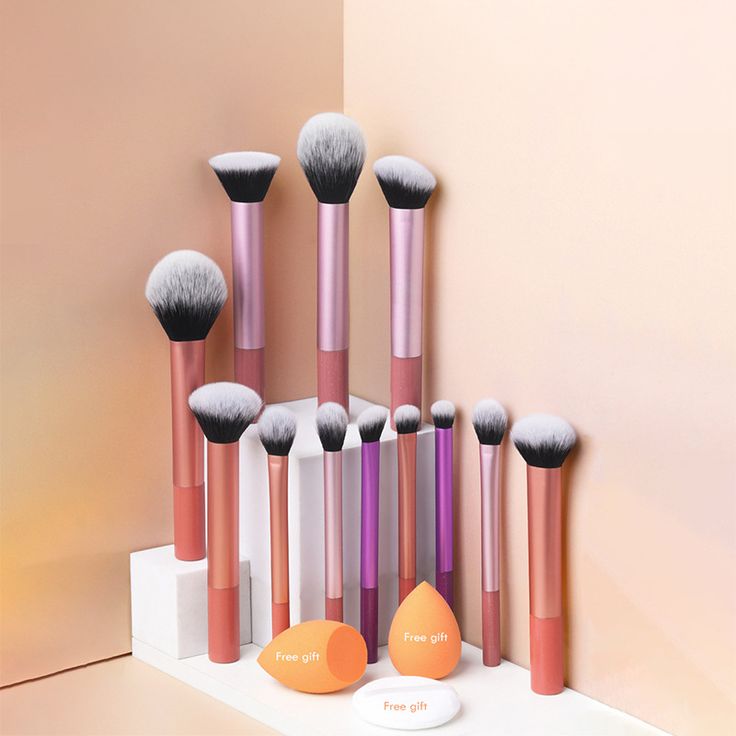 Branded Mix Makeup Brush Set | Professional Face & Eye Makeup Brushes | Foundation, Blush, Powder & Eyeshadow Brushes | Soft Synthetic Bristles