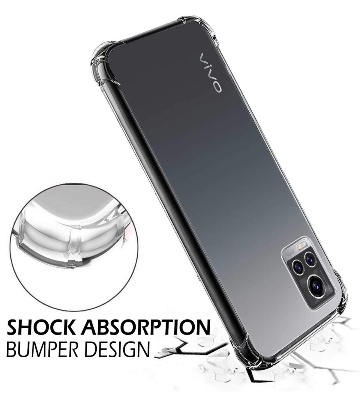 Transparent Back Cover for Vivo V21E and Y73 2021 with Camera Protection