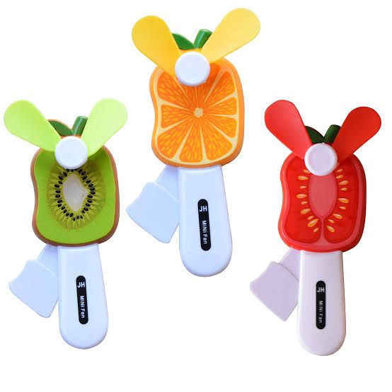 Interesting Palm Pressure Mini Fan Fruit Shape Cute Squeeze Toys / Cool Summer Fan/ Fan Without Battery (Multi Color)