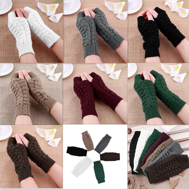 定価 Women's Long Hand Embroidered Gloves Knitted Warm For Winter