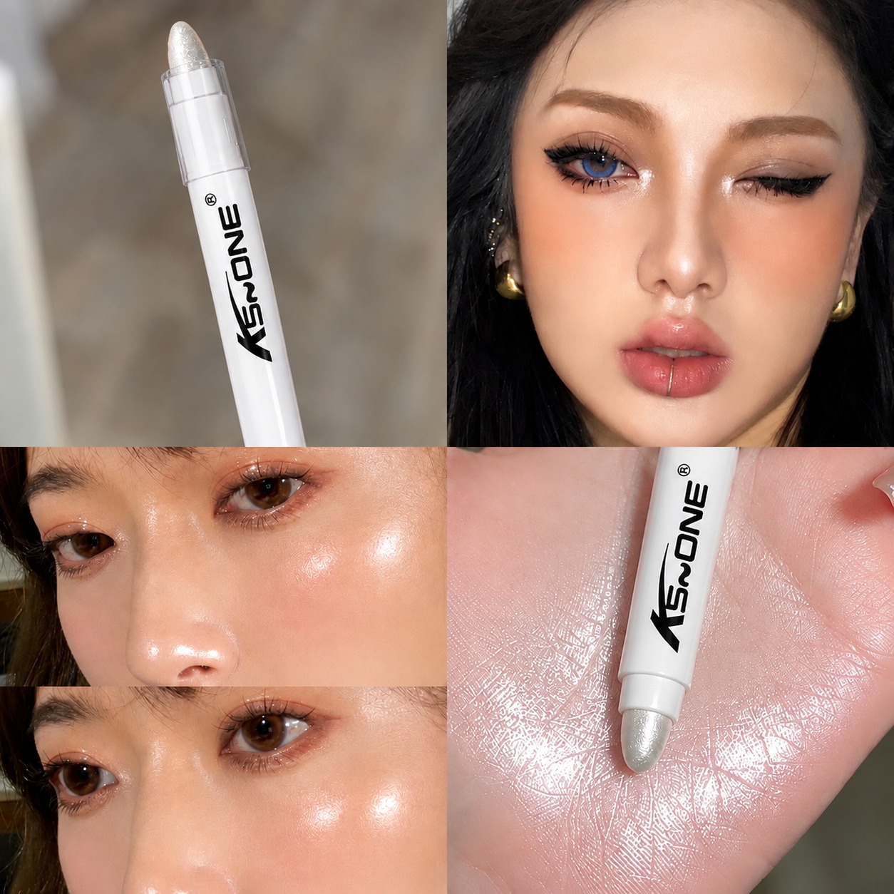 ORGINAL IMPORTED  KOREAN Silver Pearlescent Waterproof Highlighter Pen/ Novice Long Lasting Flash Lying Silkworm Eye Shadow Makeup