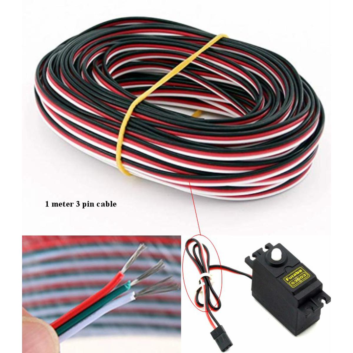 1meter 22AWG 3pin line 1Meter jumper cable wire Servo ESC RC