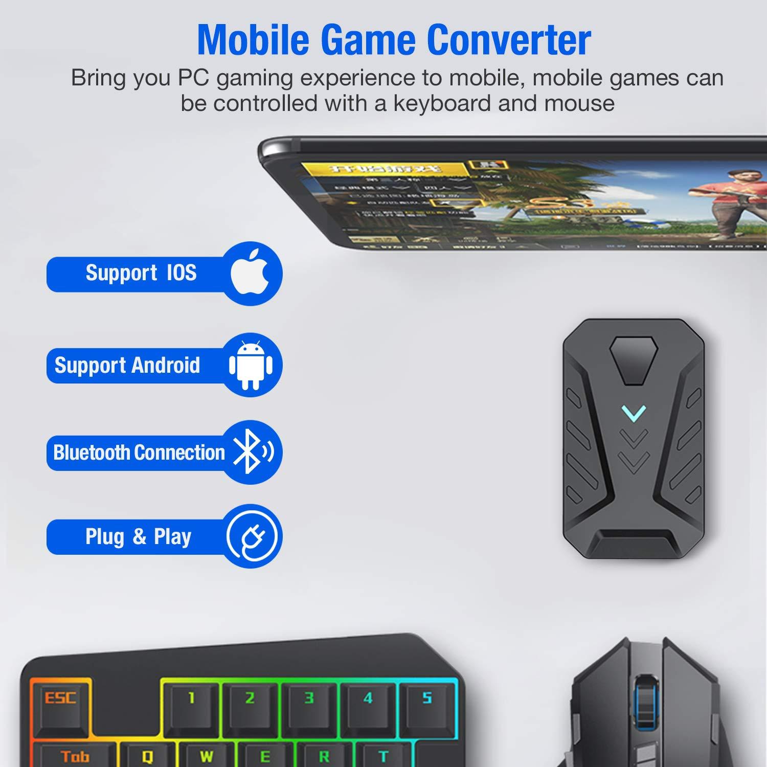 Mobile Game Combo Pack - PUBG Keyboard Gaming Mouse - PUBG Mobile Controller - 4 in 1 PUBG Game Controller - PUBG Gadgets - 4 in 1 Mobile Game Combo Pack