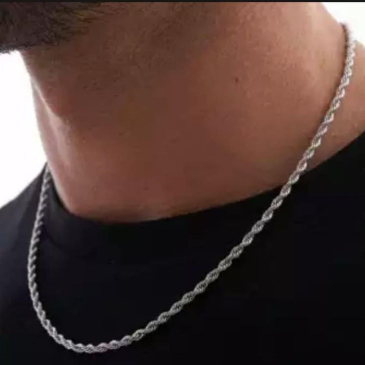 AlRashid Shopping Store Silver Rope Neck Chain For Men/Woman - High Quality