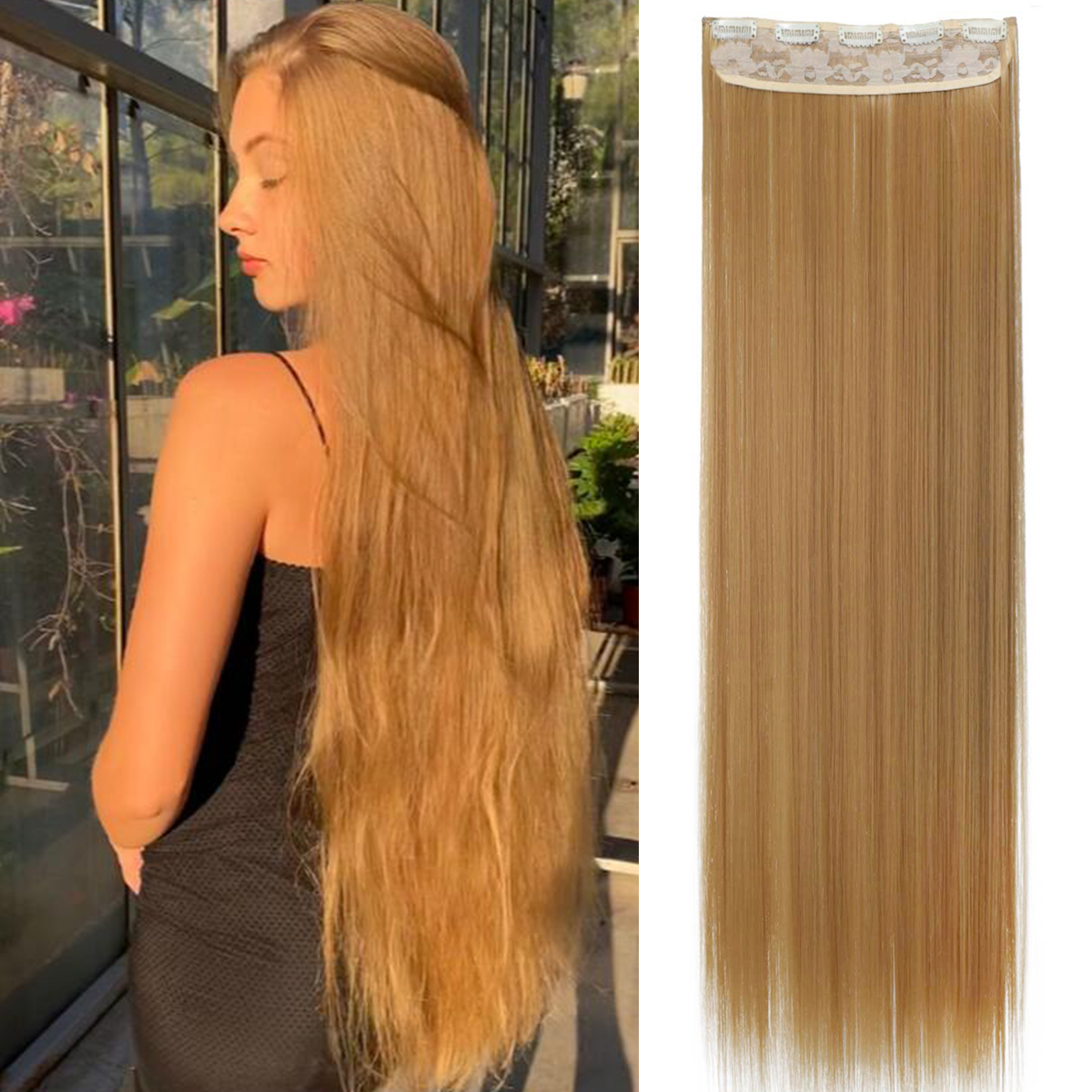 Elegant 5 Clips In Straight Hair Extension