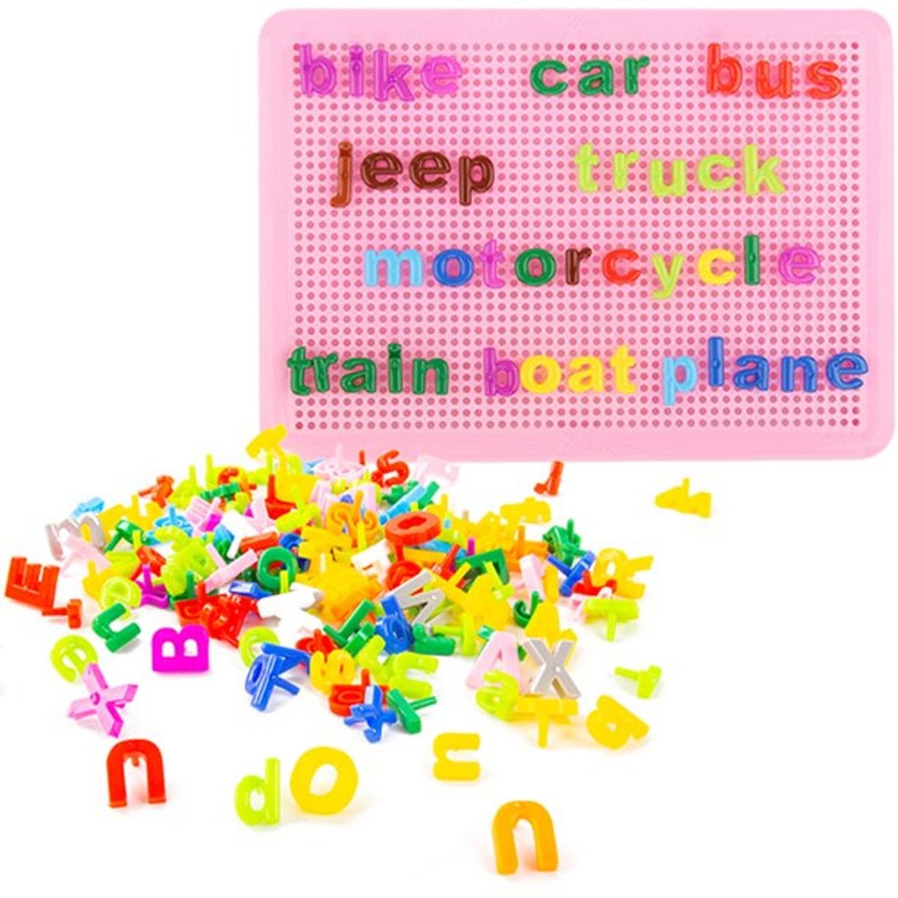 Educational Peg Board For Early Learning Toy, English Alphabets Pin Board Kids Spelling And Words Learner Board 75+ Alphabetical Numeric Pins For Word Play, Preschool Montessori Peg Pin Board Drawing Puzzle For Developing Childrens Intelligence Best Gift