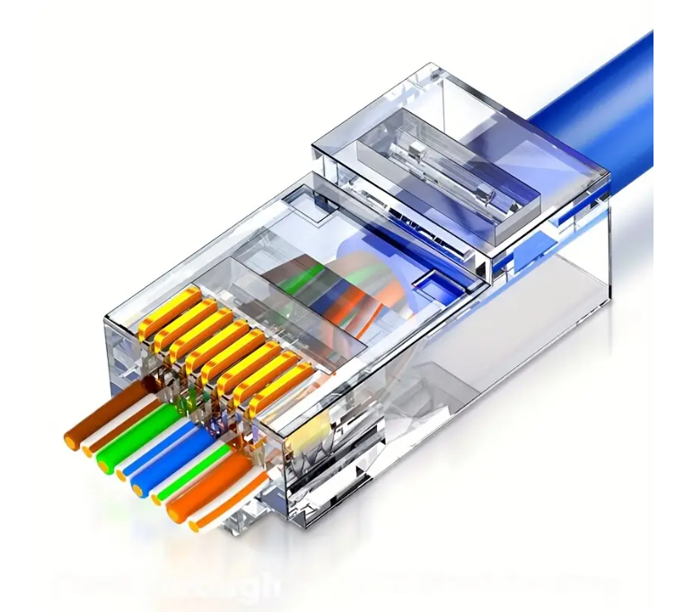 Cat6 RJ45 Connectors, Gold-Plated Gigabit Ethernet Cable Ends, 8P8C Network Modular Plug for Computer Networking, High-Speed Internet Connectivity, Durable & Reliable Performance, Compatible with CAT6 Cables