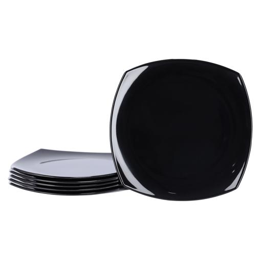 Melaware Plain Black Dinner Set Melamine Dinnerware Plates Sets