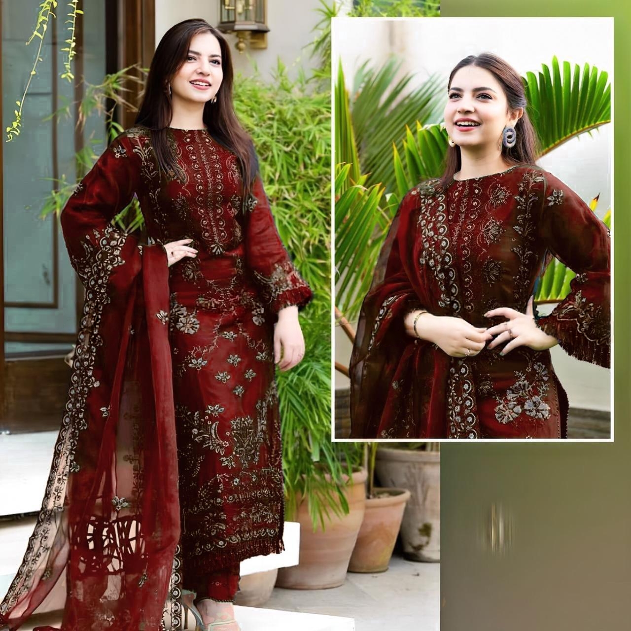 Luxury Chiffon Collection Heavy Embroidered Multicolor SummerDress With Chiffon Embroidered Dupatta SM-20