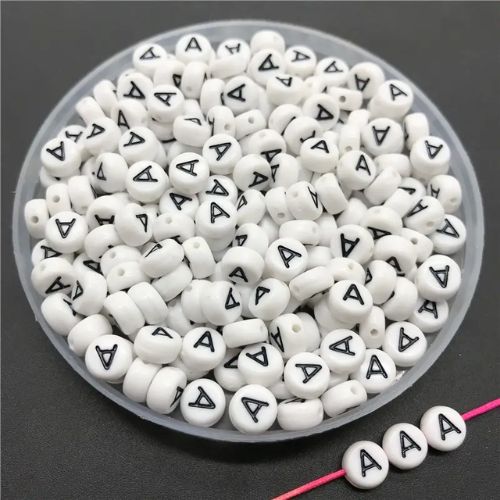 Letter "A" Alphabet Beads | Pack of 100 | 7mm | Used in making Jewelry Accessories & DIY items