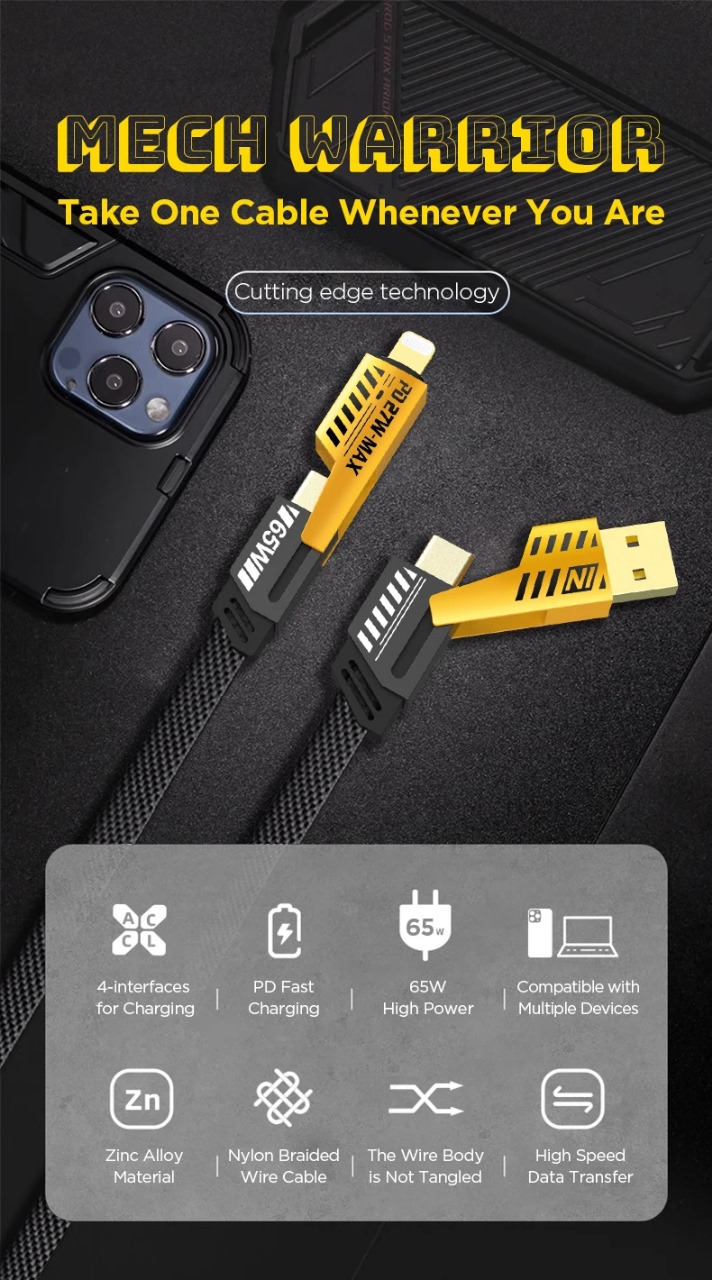 QS 4in1 Super Fast Data Cable 65W - Boost Your Charging — Order Now!